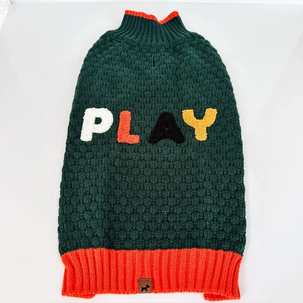 Colorful Dog Sweater NWT Hotel Doggy PLAY Honeycomb Green Size Medium 13